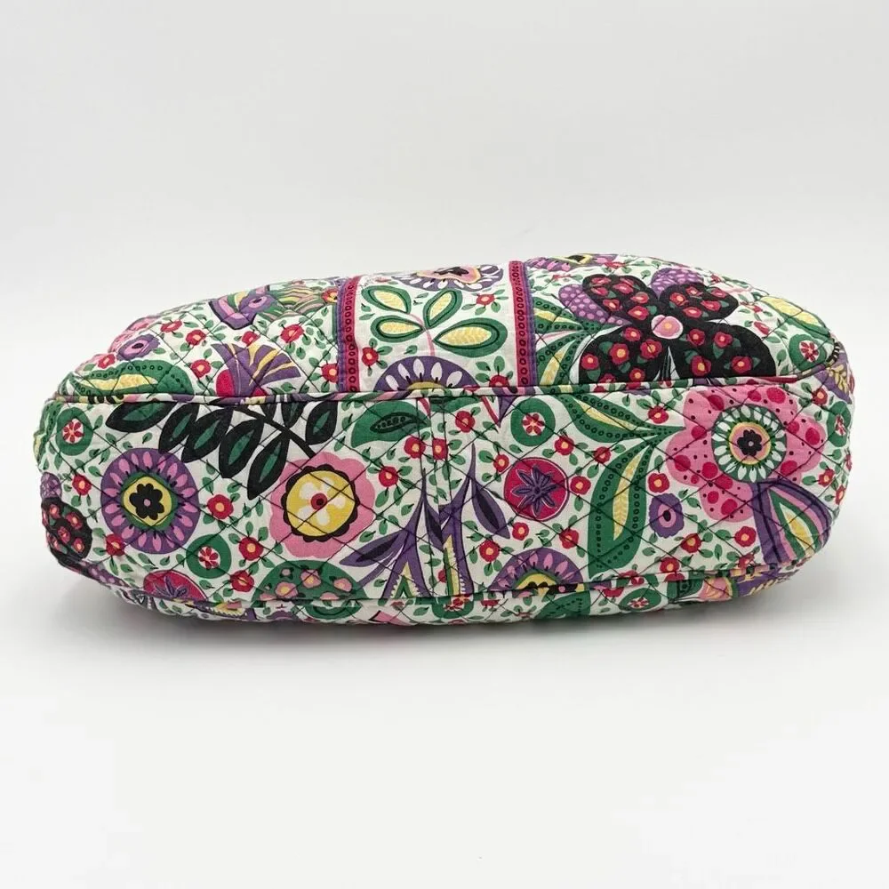 Vera Bradley Viva La Vera Purple Floral Print Quilted Tote Hobo Bag